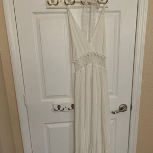 Beautiful white lace detail long maxi dress